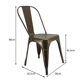 Silla Tolix Metalica Para Comedor Restaurante - Bronce