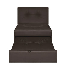 Silla Cama Angela Cuero Sintetico, Color Café