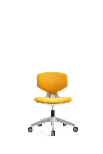 Silla de Escritorio Ejecutiva Galax, Gris y Amarillo, con Cómodo Espaldar y Rodachinas