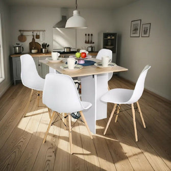 Comedor Plegable Ahorraespacio 75X110X70 cm BCO-VIENES + 4 SILLAS