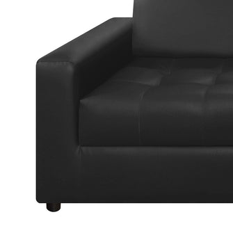 Sofa Alondra Cuero Sintetico, Color Negro