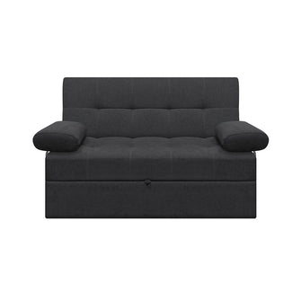 Sofa Cama Angela Con Brazos Antifluido, Color Gris Oscuro