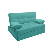 Sofa Cama Angela Con Brazos Antifluido, Color Turquesa