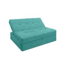 Sofa Cama Angela Con Brazos Antifluido, Color Turquesa