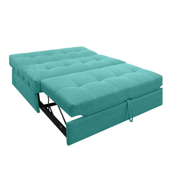 Sofa Cama Angela Con Brazos Antifluido, Color Turquesa