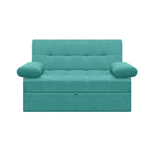 Sofa Cama Angela Con Brazos Antifluido, Color Turquesa