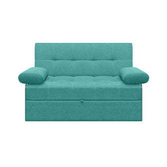 Sofa Cama Angela Con Brazos Antifluido, Color Turquesa