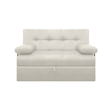 Sofa Cama Angela Con Brazos Cuero Sintetico, Color Beige