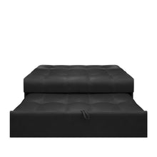 Sofa Cama Angela Con Brazos Cuero Sintetico, Color Negro