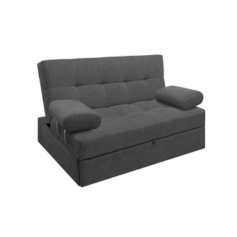 Sofa Cama Angela Con Brazos Tela, Color Gris