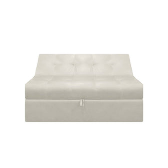 Sofa Cama Angela Cuero Sintetico, Color Beige