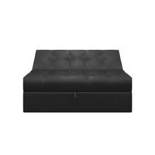 Sofa Cama Angela Cuero Sintetico, Color Negro