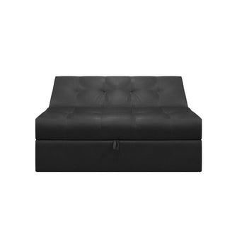 Sofa Cama Angela Cuero Sintetico, Color Negro