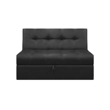 Sofa Cama Angela Cuero Sintetico, Color Negro