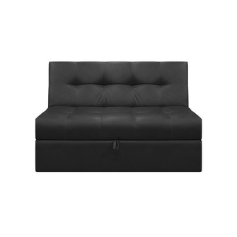 Sofa Cama Angela Cuero Sintetico, Color Negro