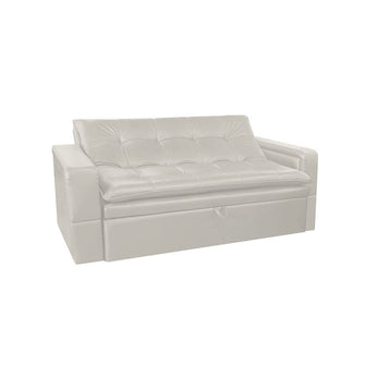 Sofa Cama Ethel Cuero Sintetico, Color Beige