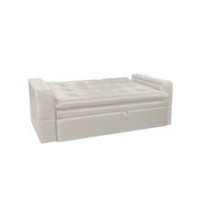 Sofa Cama Ethel Cuero Sintetico, Color Beige