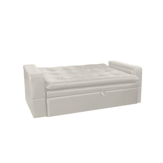 Sofa Cama Ethel Cuero Sintetico, Color Beige