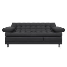 Sofa Cama Multifuncional Euro Con Brazos Antifluido, Color Gris Oscuro