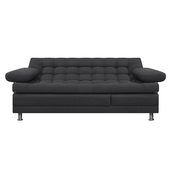 Sofa Cama Multifuncional Euro Con Brazos Antifluido, Color Gris Oscuro