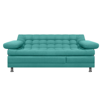 Sofa Cama Multifuncional Euro Con Brazos Antifluido, Color Turquesa