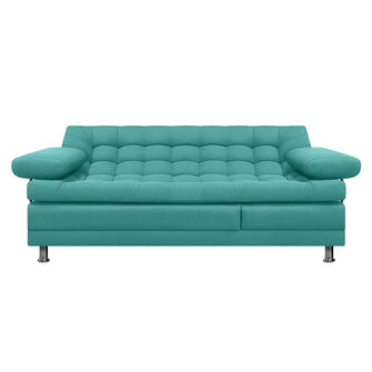 Sofa Cama Multifuncional Euro Con Brazos Antifluido, Color Turquesa