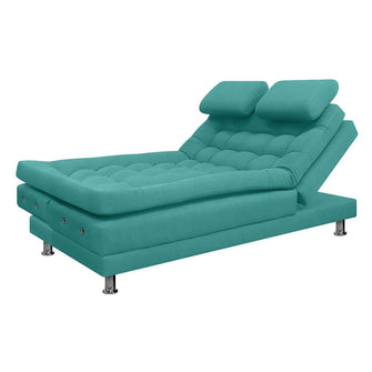 Sofa Cama Multifuncional Euro Con Brazos Antifluido, Color Turquesa