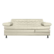 Sofa Cama Multifuncional Euro Con Brazos Cuero Sintetico, Color Beige