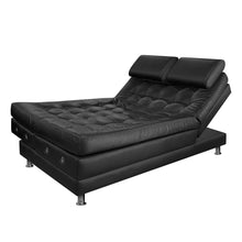 Sofa Cama Multifuncional Euro Con Brazos Cuero Sintetico, Color Negro