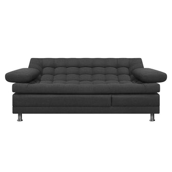 Sofa Cama Multifuncional Euro Con Brazos Tela, Color Gris Oscuro