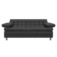 Sofa Cama Multifuncional Euro Con Brazos Tela, Color Gris Oscuro