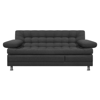 Sofa Cama Multifuncional Euro Con Brazos Tela, Color Gris Oscuro