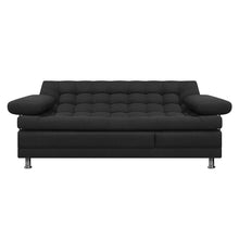 Sofa Cama Multifuncional Euro Con Brazos Tela, Color Negro