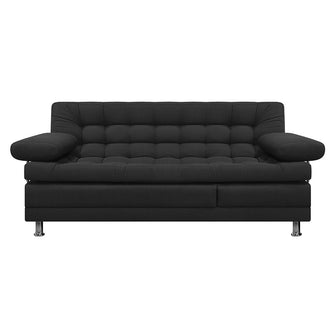 Sofa Cama Multifuncional Euro Con Brazos Tela, Color Negro