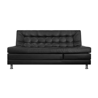 Sofa Cama Multifuncional Euro Cuero Sintetico, Color Negro