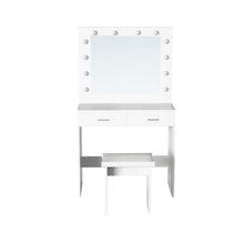 Tocador con Luces Led Bella, Blanco Mate, Incluye la Silla