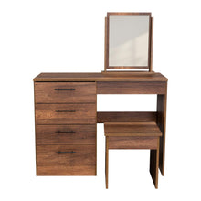 Mueble Tocador Wesley, Cobre y Wengue, con Cuatro Cajones Para Ubicar Maquillaje