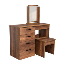 Mueble Tocador Wesley, Cobre y Wengue, con Cuatro Cajones Para Ubicar Maquillaje