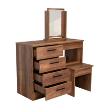 Mueble Tocador Wesley, Cobre y Wengue, con Cuatro Cajones Para Ubicar Maquillaje