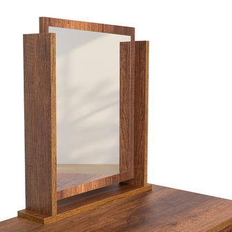 Mueble Tocador Wesley, Cobre y Wengue, con Cuatro Cajones Para Ubicar Maquillaje