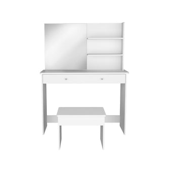 Mueble Tocador Rouse, Blanco Duqueza, espacio para ubicar Maquillaje