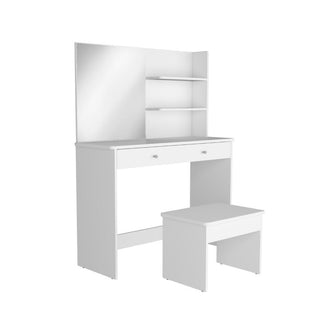 Mueble Tocador Rouse, Blanco Duqueza, espacio para ubicar Maquillaje