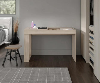 Mueble Tocador Maggie, Blanco Cotta, con espacio para ubicar maquillaje incluye espejo ZF