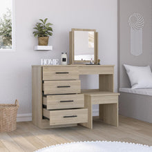 Mueble Tocador Wesley, Beige y Blanco, Espacio Para Ubicar Maquillaje