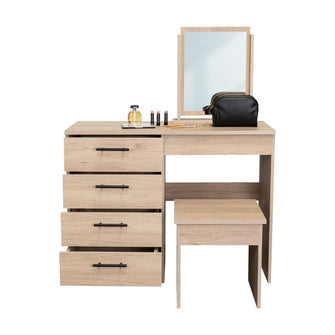 Mueble Tocador Wesley, Beige y Blanco, Espacio Para Ubicar Maquillaje