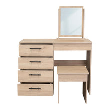 Mueble Tocador Wesley, Beige y Blanco, Espacio Para Ubicar Maquillaje