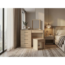 Mueble Tocador Wesley, Cartagena y Blanco, Espacio para Ubicar Maquillaje