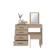 Mueble Tocador Wesley, Cartagena y Blanco, Espacio para Ubicar Maquillaje