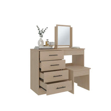 Mueble Tocador Wesley, Cartagena y Blanco, Espacio para Ubicar Maquillaje