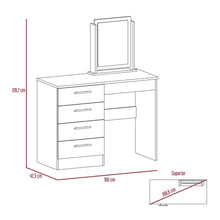 Mueble Tocador Wesley, Beige y Blanco, Espacio Para Ubicar Maquillaje